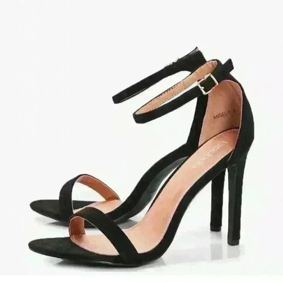 Women's Boohoo Evie 2 Part Black Sandals Heels Size 8 US, 5 UK $44 - Picture 2 of 4
